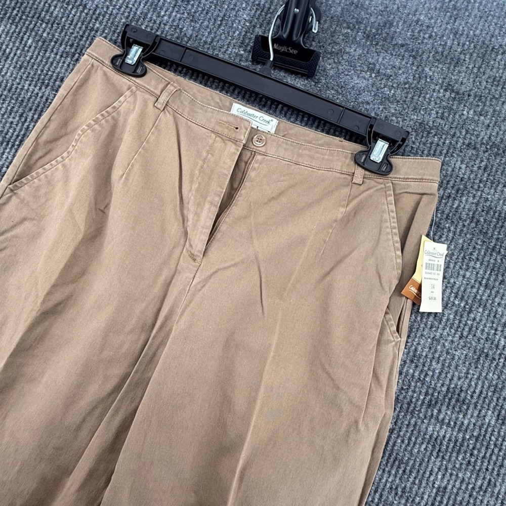 Coldwater Creek Pants Womens 14 Tan NWT Brook Stretch Twill Straight Leg Khaki